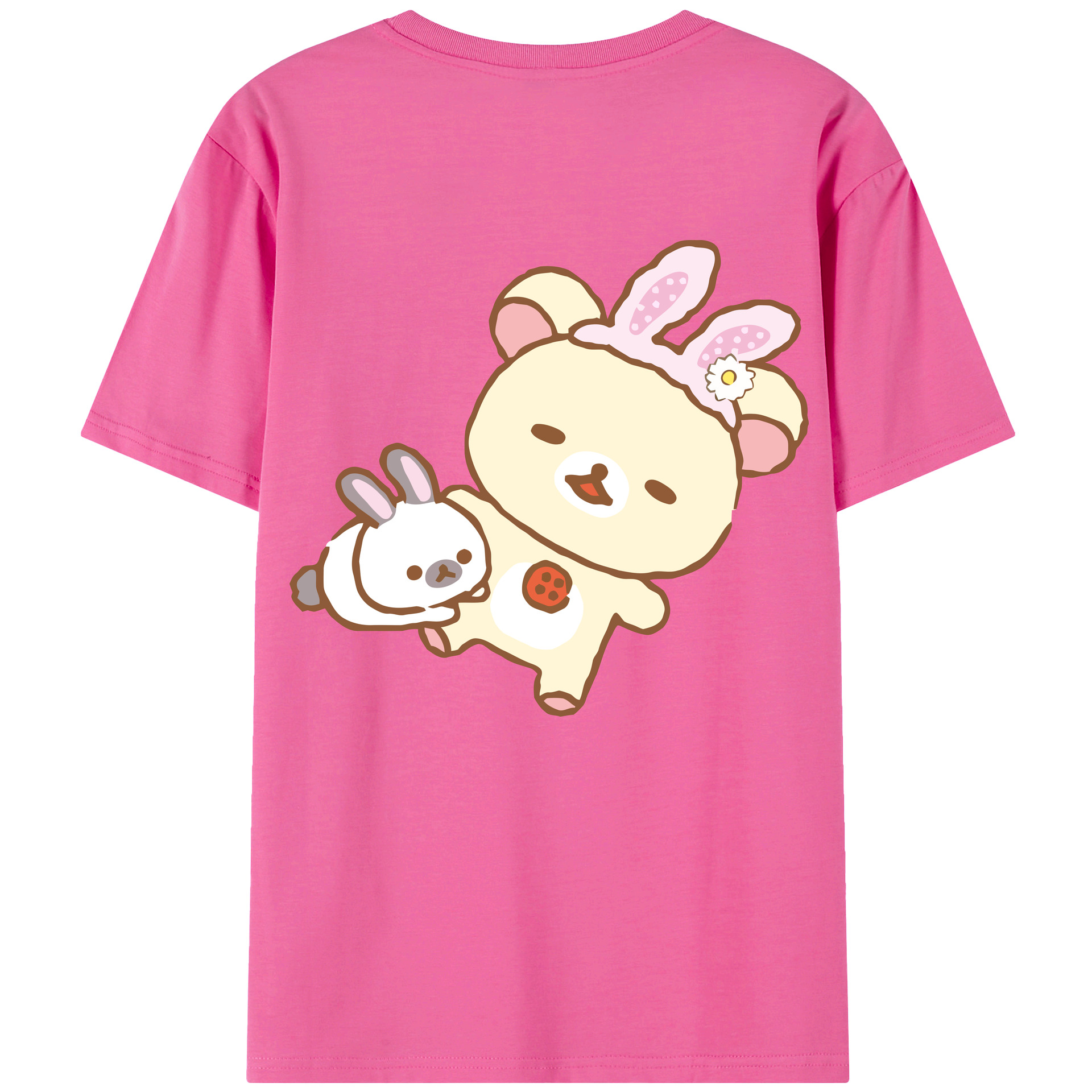 （画像用） リラックマ リラックマ キイロイトリ Rilakkuma Korilakkuma Kiiroitori レディース半袖Tシャツ(バックプリント)
